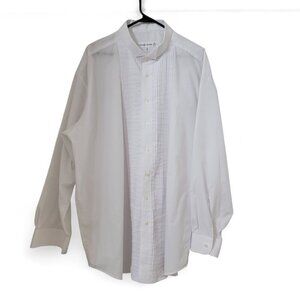 Gerald Austin Size 19 36/37 Tall White Wingtip Collar Tuxedo Shirt